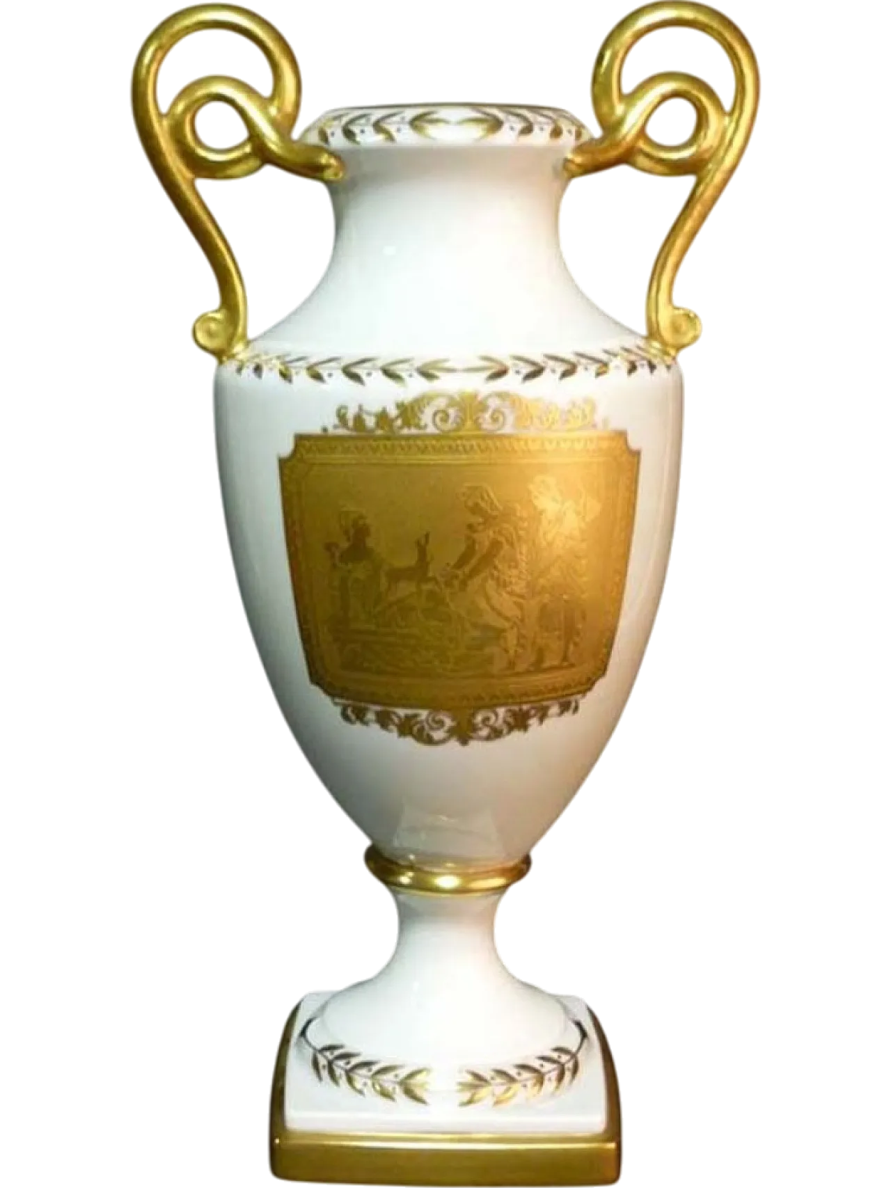 Porcelain & 24kt gold vase by Finzi, 1930s 7