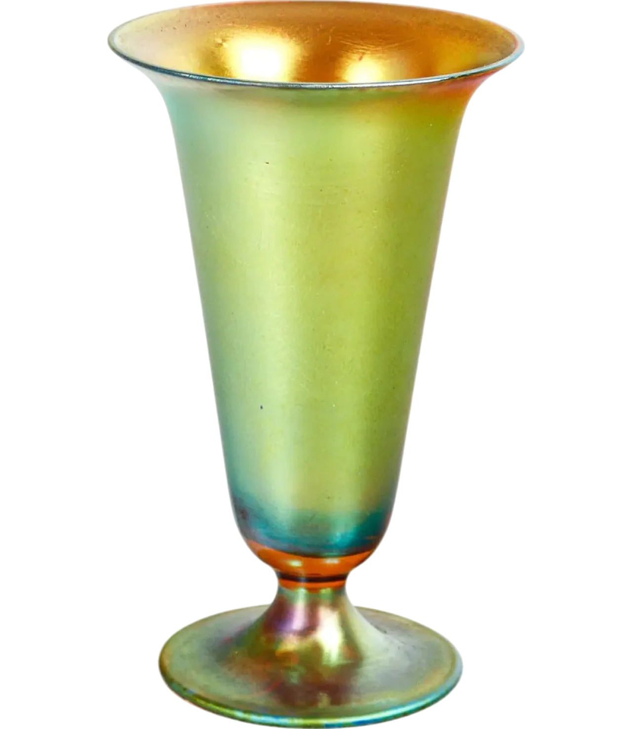 Vaso in vetro soffiato iridescente, primo '900 9