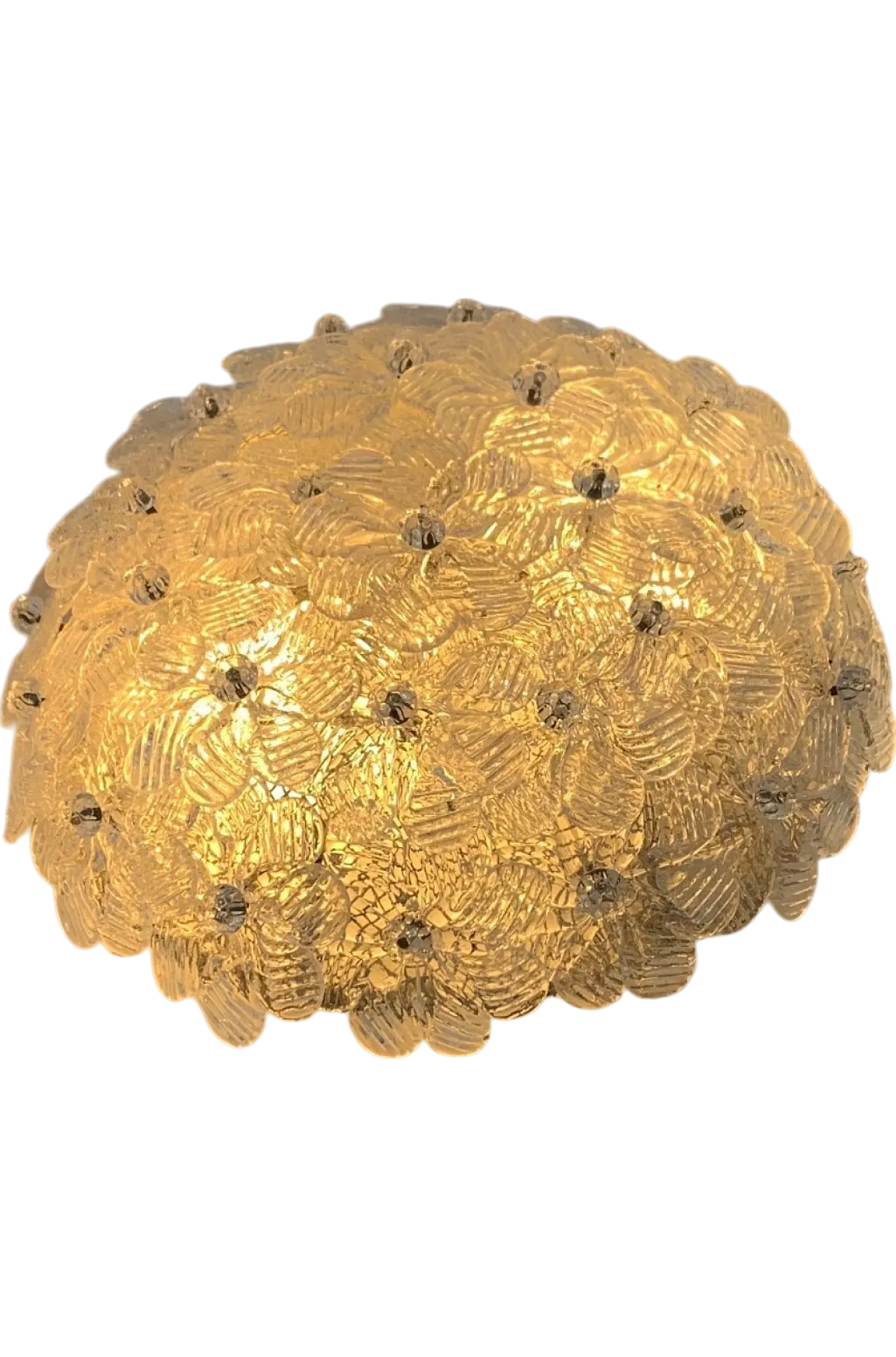 Murano floral ceiling lamp attributed to Seguso, late 20th century 6