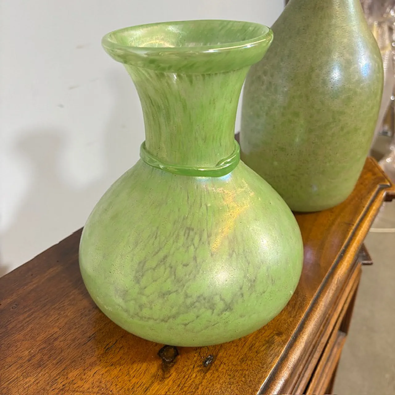 Coppia di vasi Fratelli Toso Vetri Murano a lustri metallici, anni '60 2
