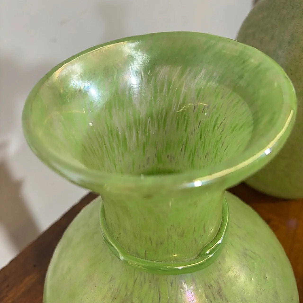 Coppia di vasi Fratelli Toso Vetri Murano a lustri metallici, anni '60 3