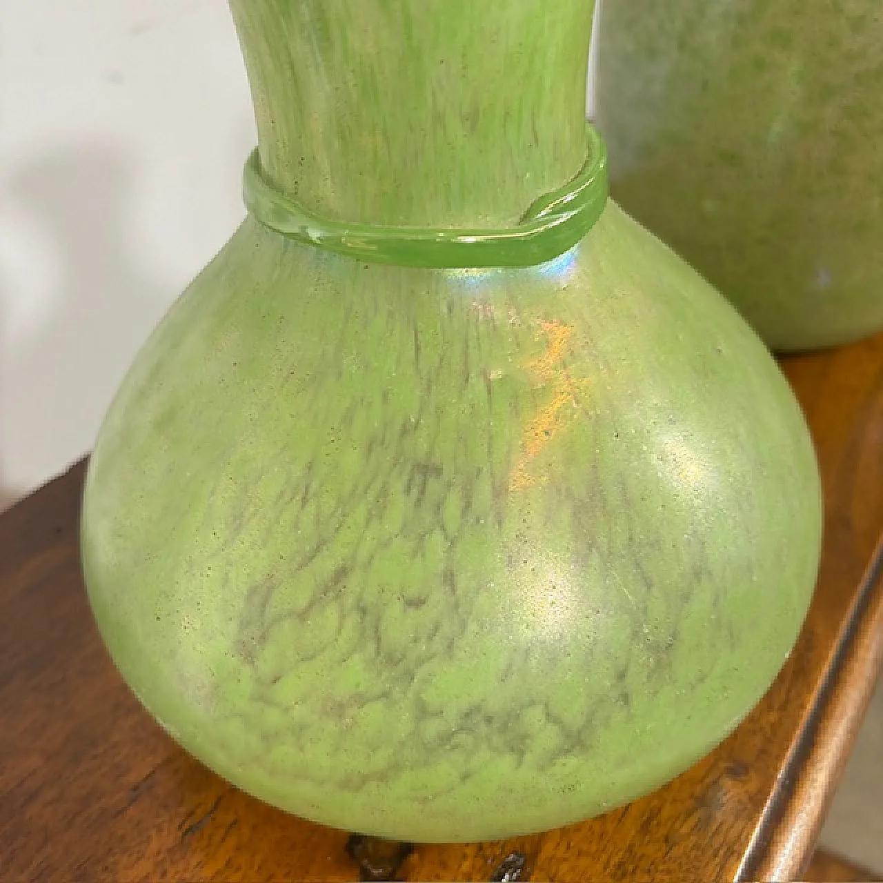 Coppia di vasi Fratelli Toso Vetri Murano a lustri metallici, anni '60 4