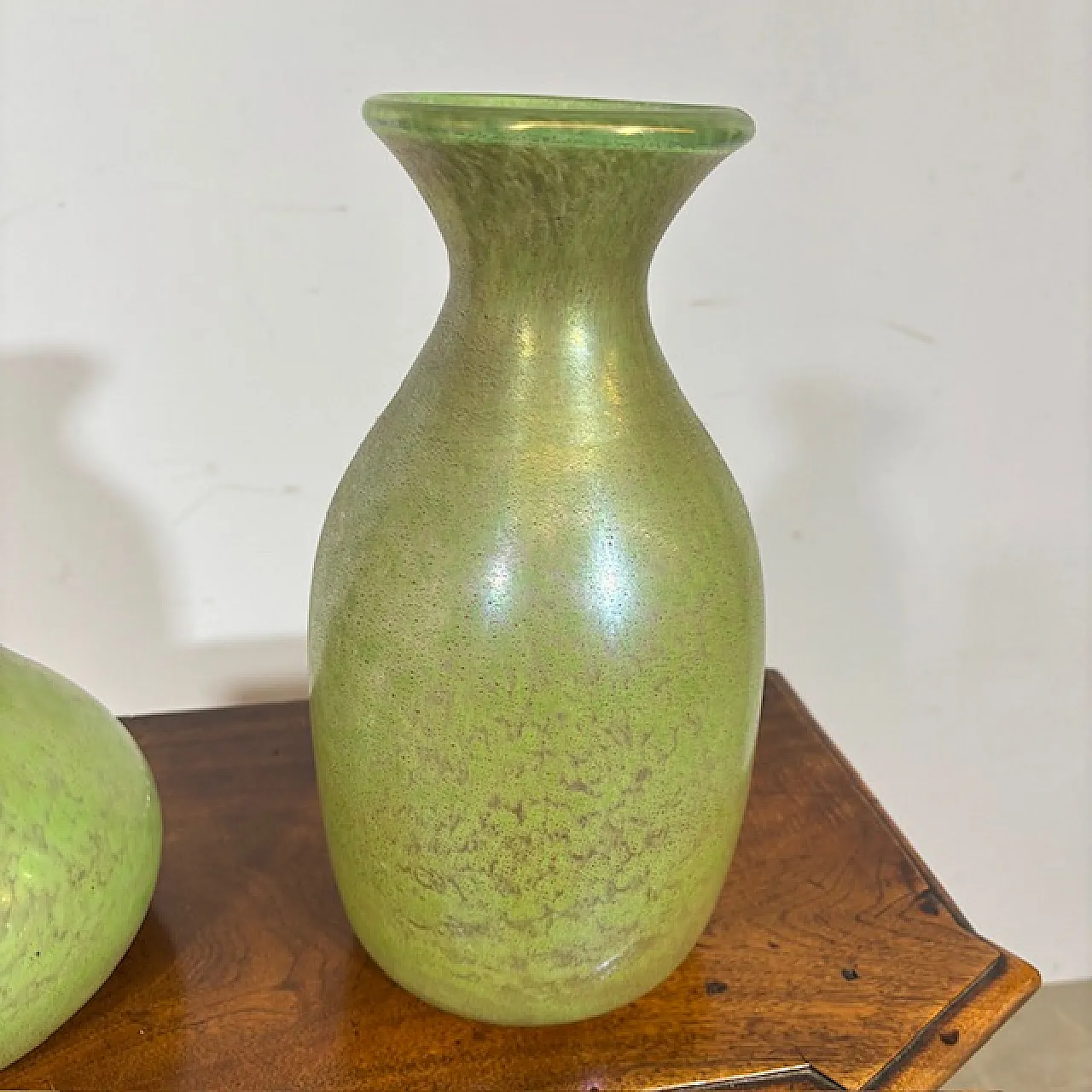 Coppia di vasi Fratelli Toso Vetri Murano a lustri metallici, anni '60 5