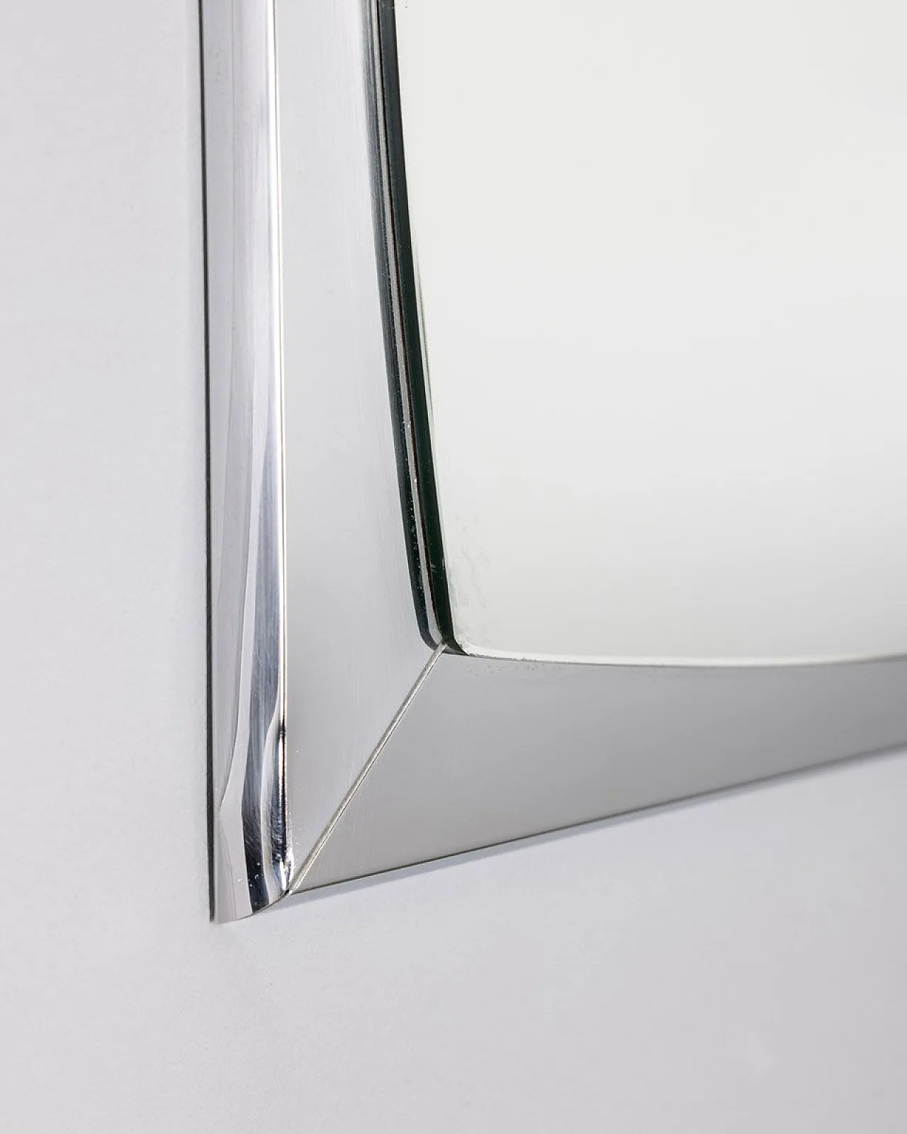 Wall mirror in chrome metal, 1970s 5