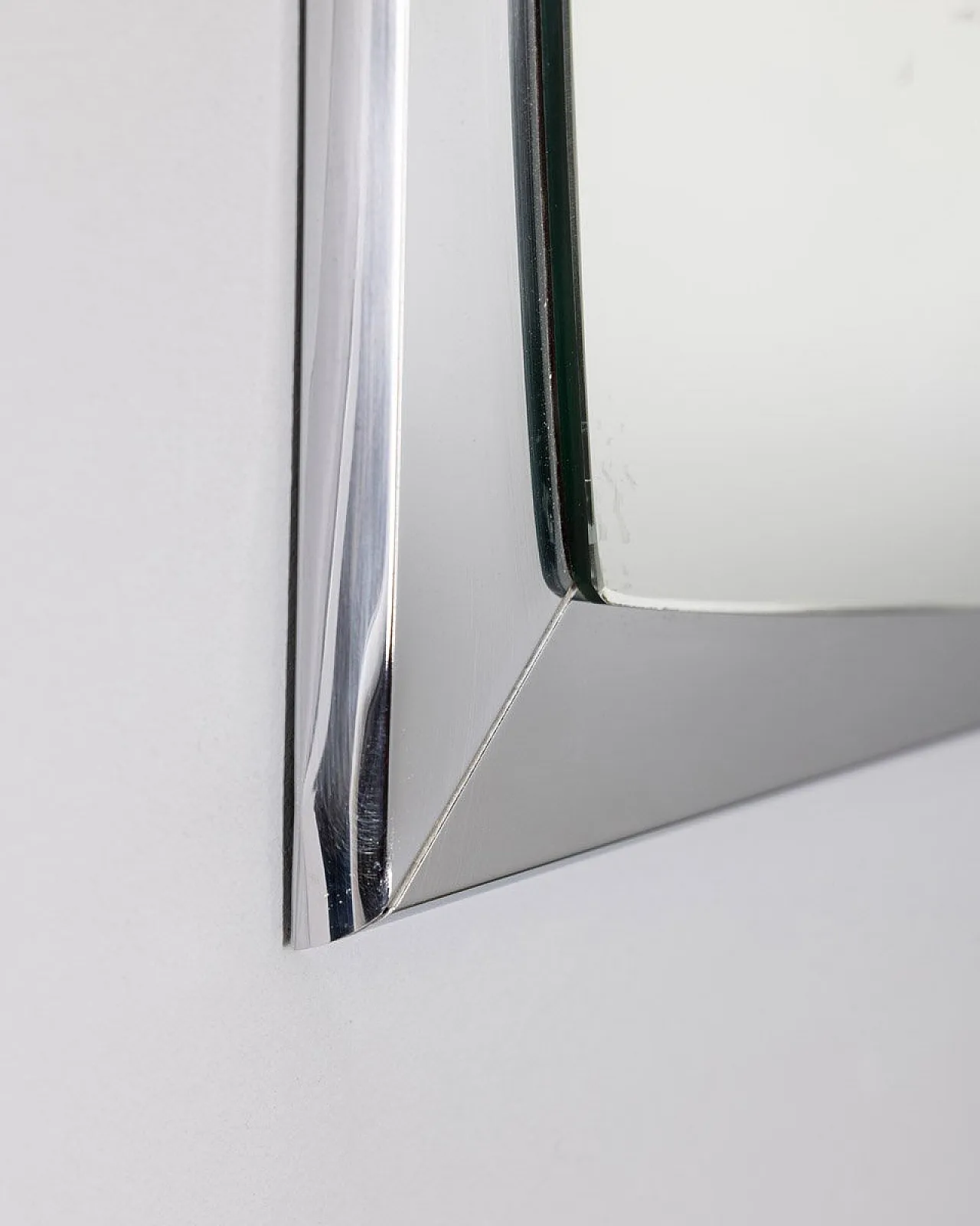Wall mirror in chrome metal, 1970s 9