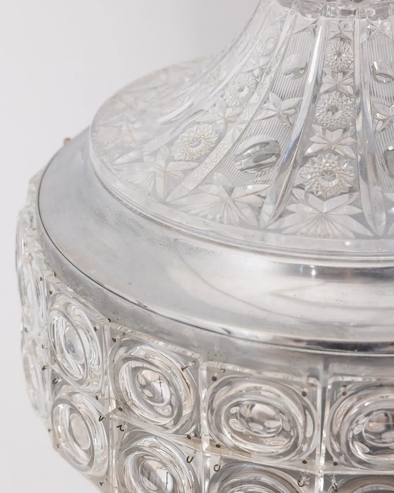 Lampada a sospensione in cristallo decorato di Kinkeldey, anni '60 5