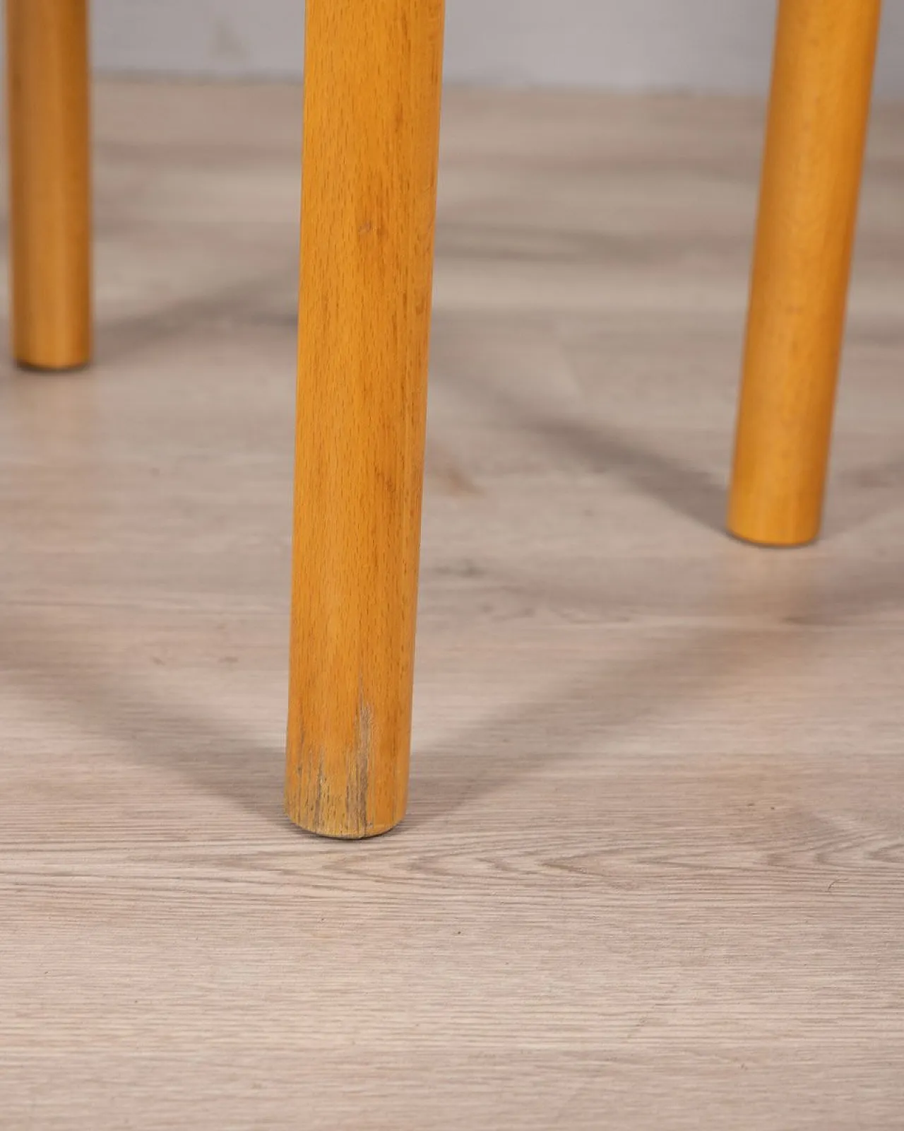 Pair of wooden and rope stools, 1970s 3