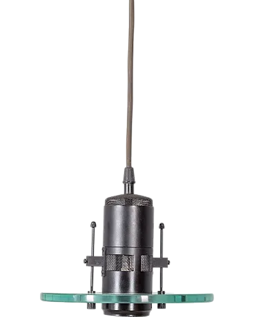Lampada a sospensione in metallo e vetro, anni '80