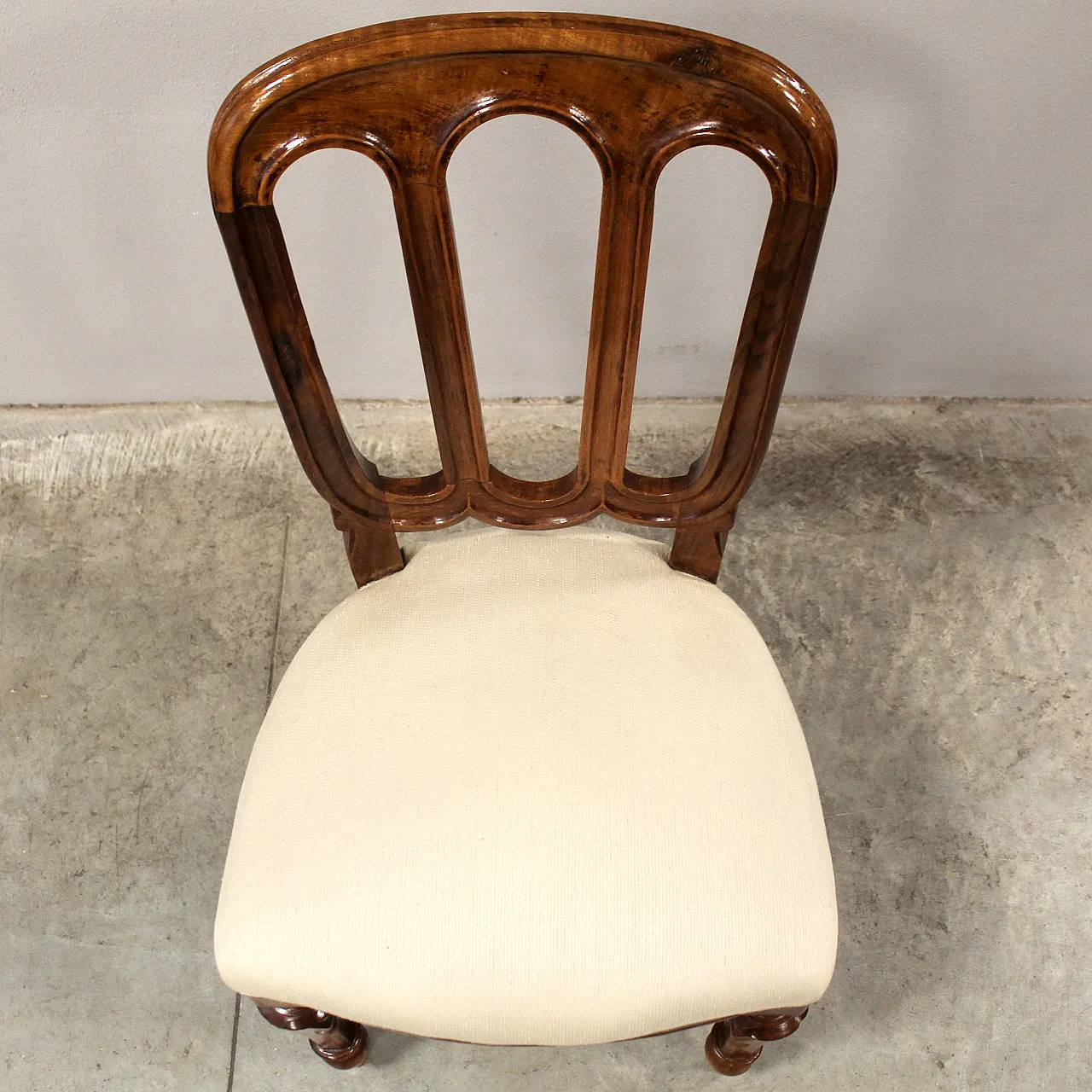 Walnut chair Luigi Filippo '800 Italy 10