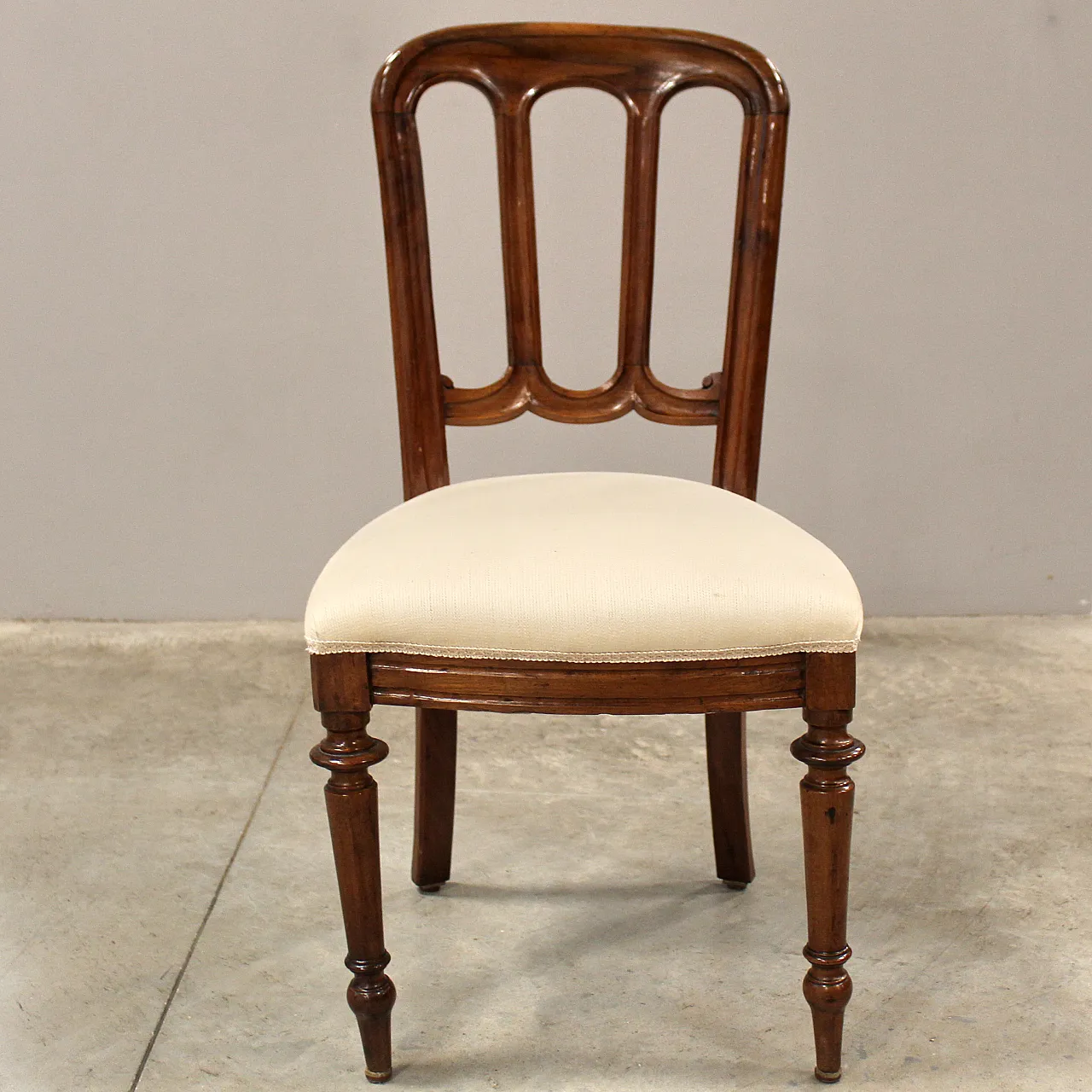 Walnut chair Luigi Filippo '800 Italy 2