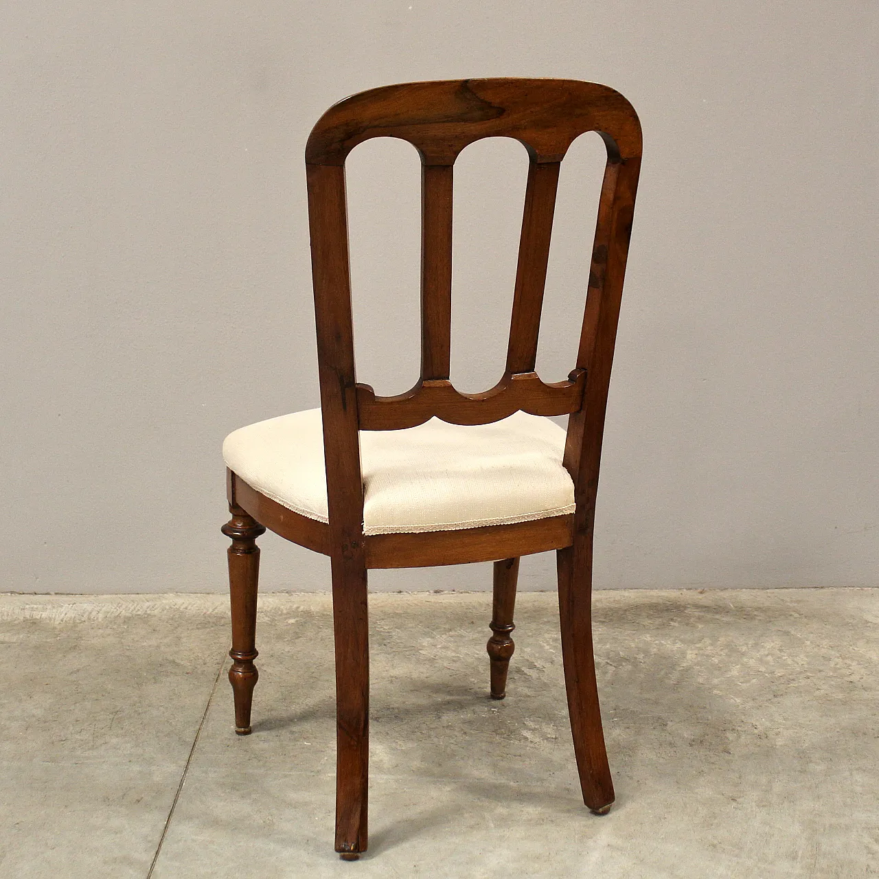 Walnut chair Luigi Filippo '800 Italy 6