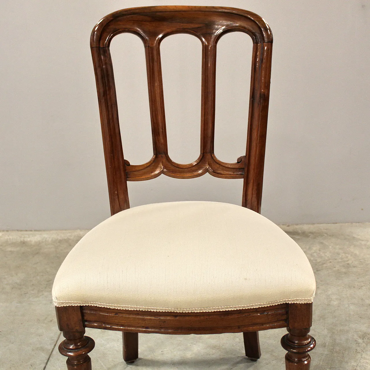 Walnut chair Luigi Filippo '800 Italy 8