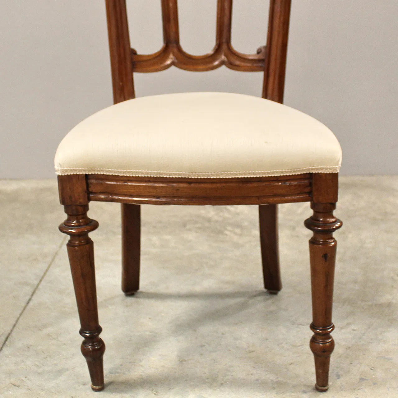 Walnut chair Luigi Filippo '800 Italy 9