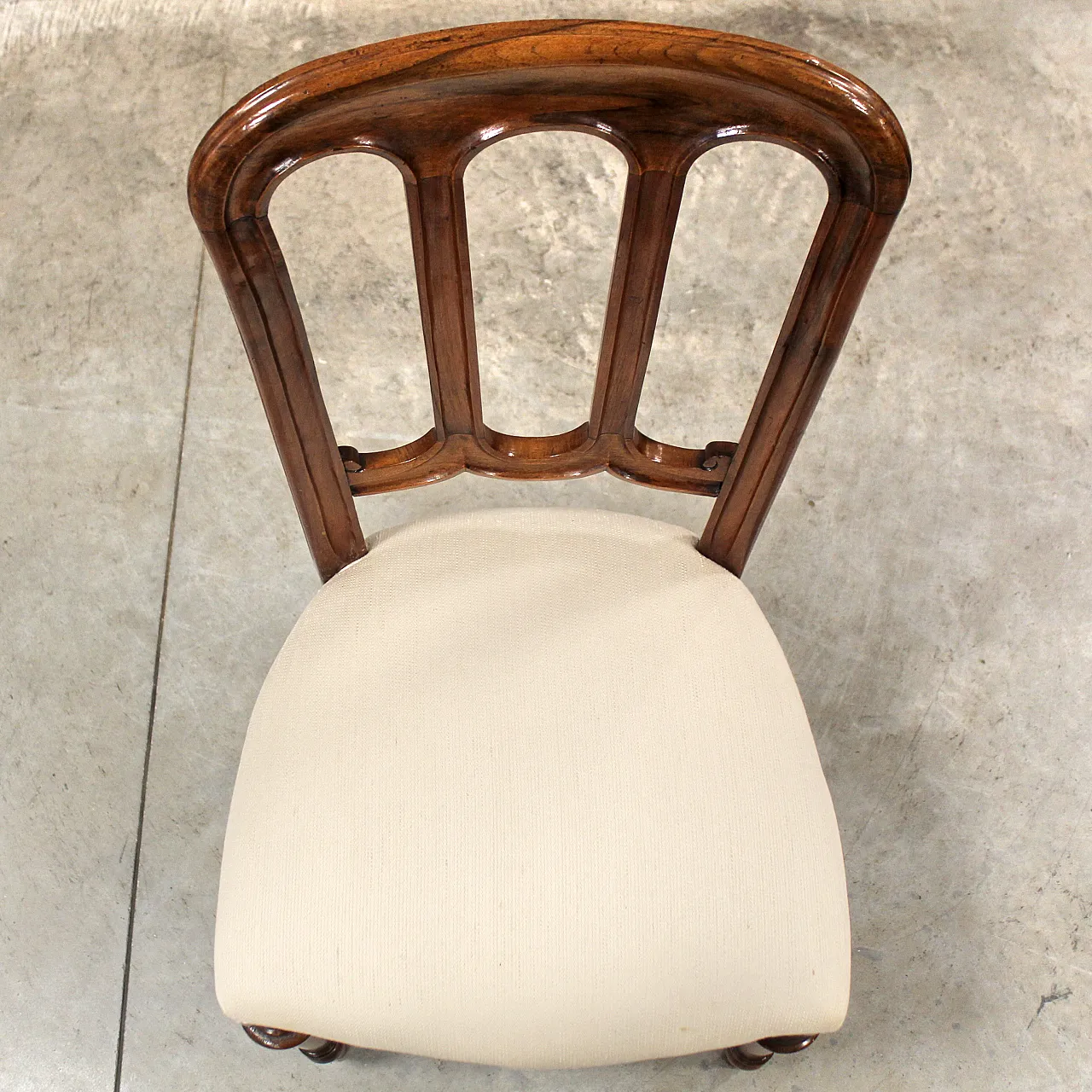 Walnut chair Luigi Filippo '800 Italy 10