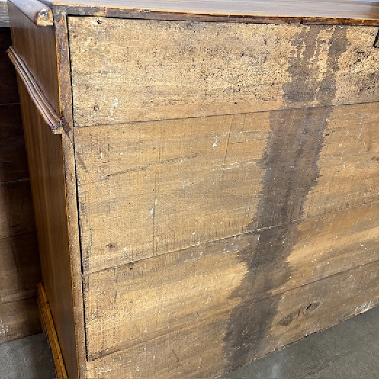 Antica credenza doppio corpo toscana pioppo massello XIX sec . restaur 14