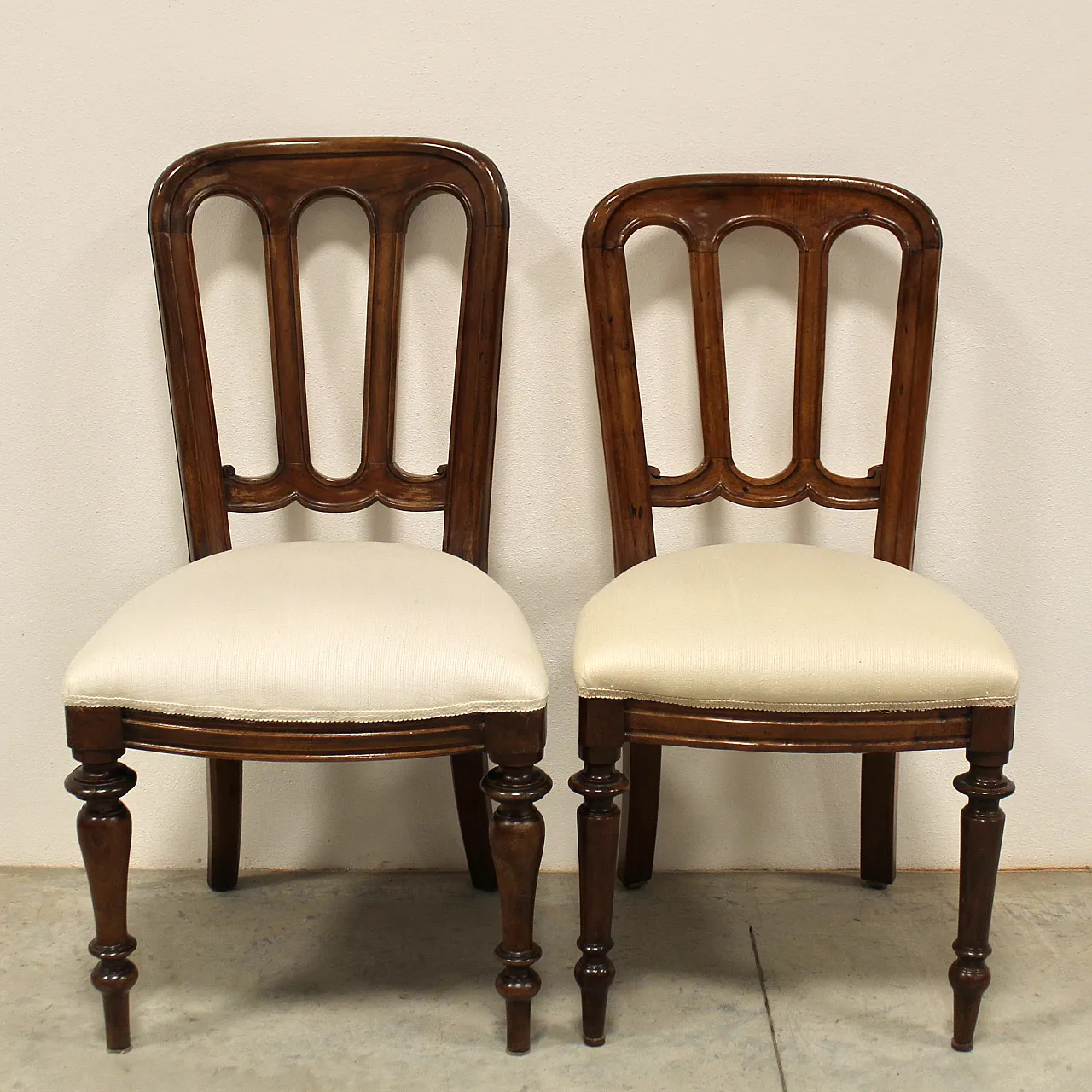 Set of 6 chairs in walnut Luigi Filippo '800 Italy 5