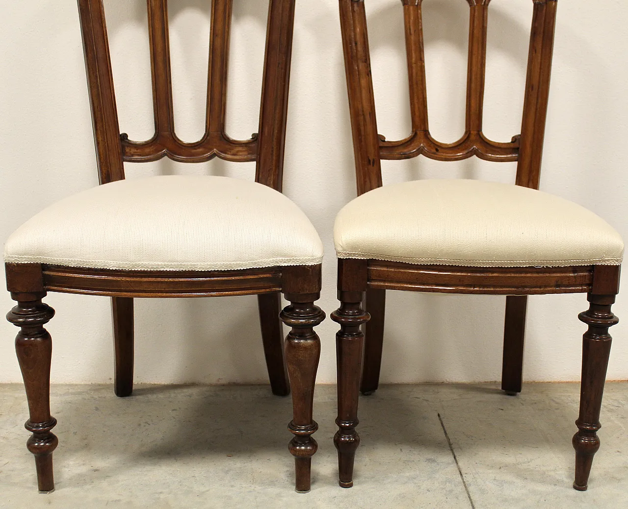 Set of 6 chairs in walnut Luigi Filippo '800 Italy 8