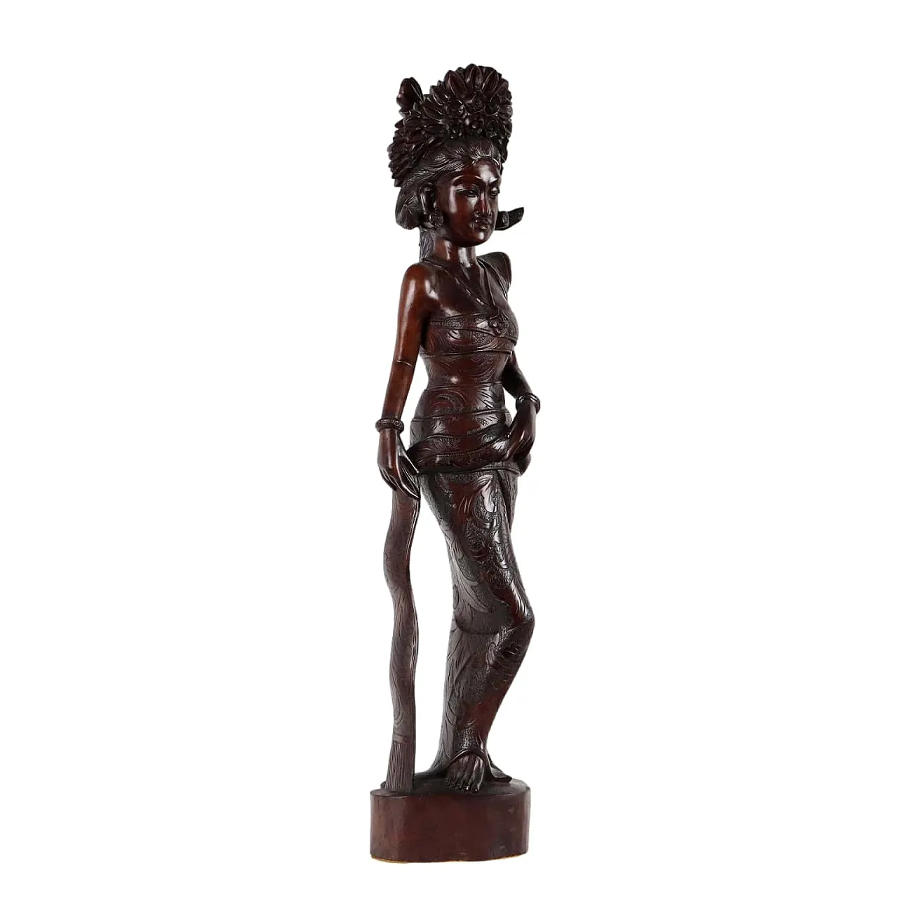 Female Figure, carved wooden statue, 20th century 1