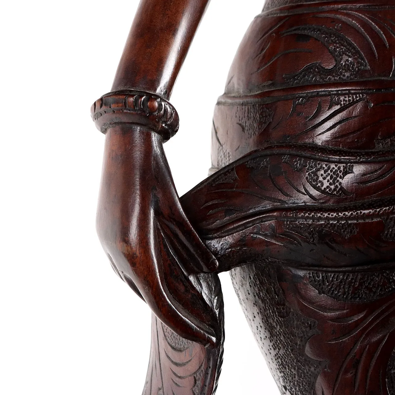 Female Figure, carved wooden statue, 20th century 8