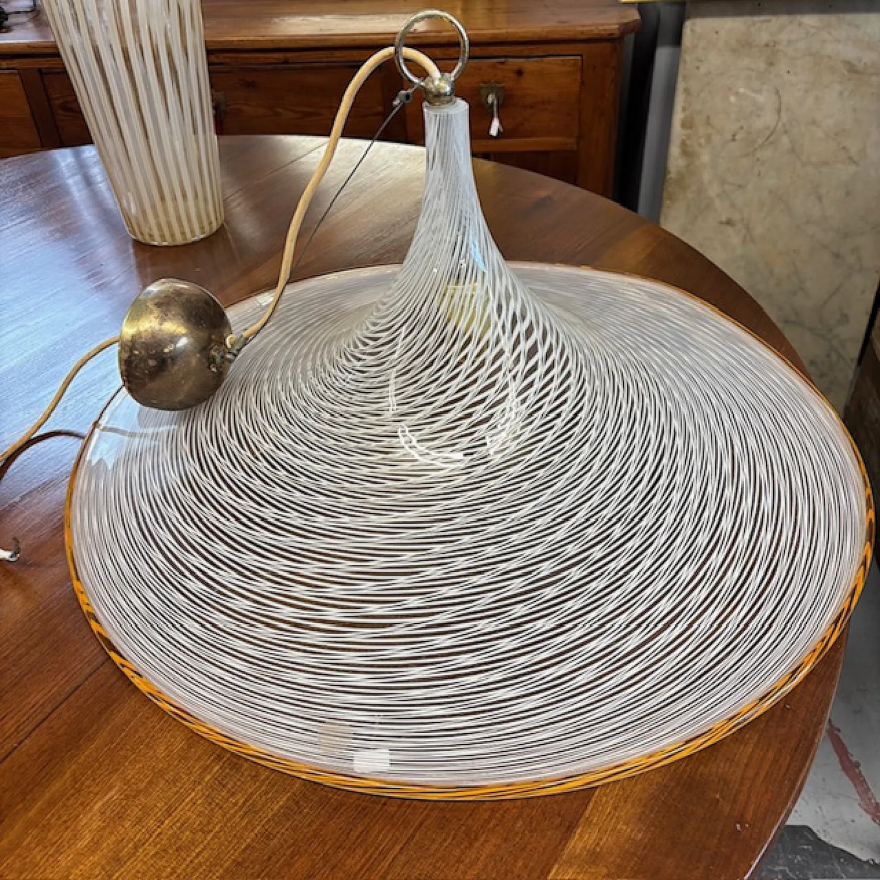 Lampadario Cappello di Strega di Venini in vetro di Murano, anni '70 2