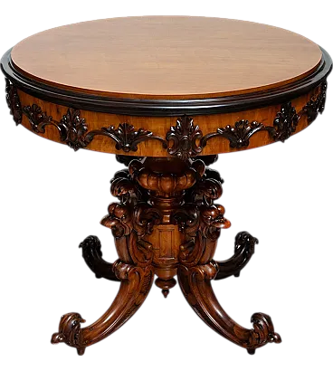 Circular coffee table Luigi Filippo French in maple, 19th century
