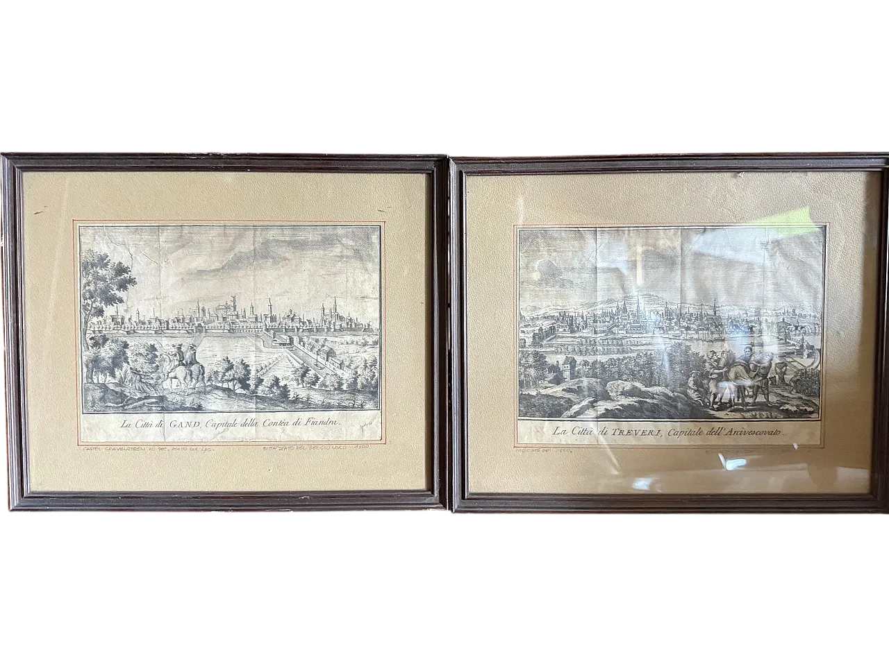 Incisioni con città Gand e Treveri, '800 13