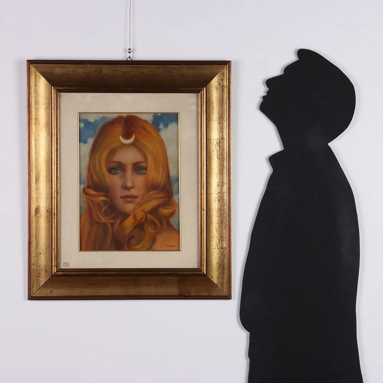 Diana, Dipinto di Olmedo Mezzoli, olio su faesite, '900 2