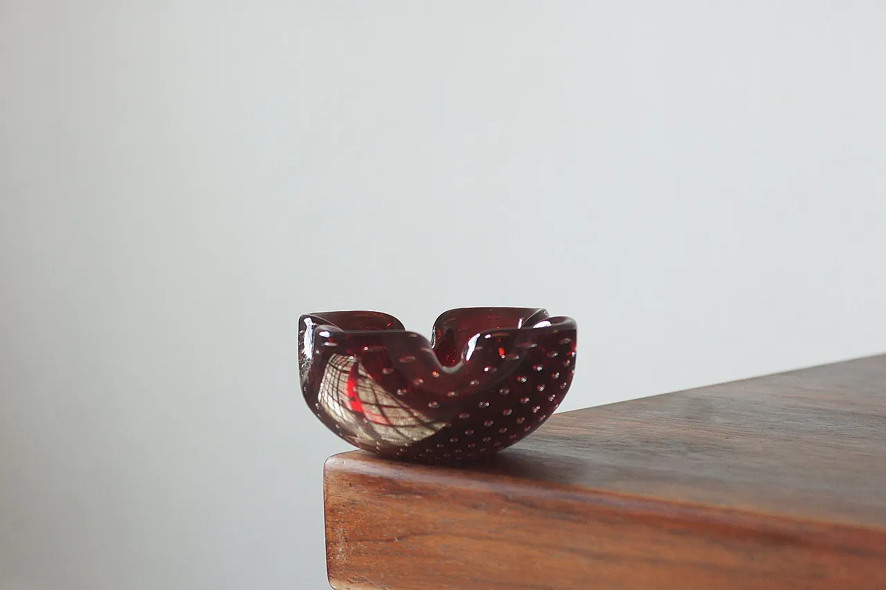 Posacenere Bullicante in vetro di Alfredo Barbini, anni '70 1