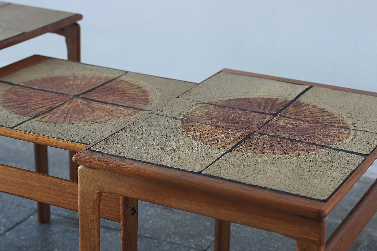 3 Tavolini in teak di Trioh, anni '60 6