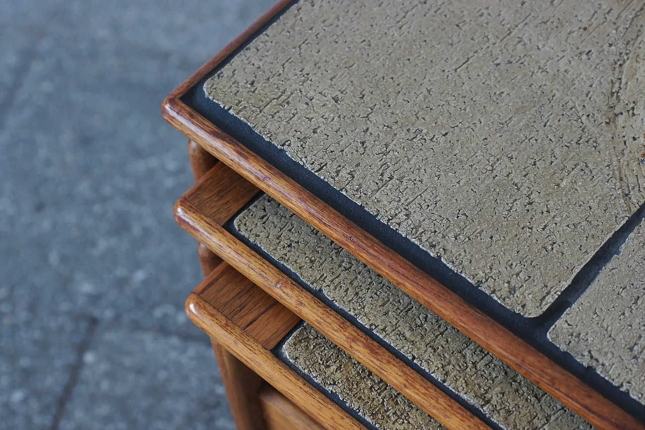 3 Tavolini in teak di Trioh, anni '60 7