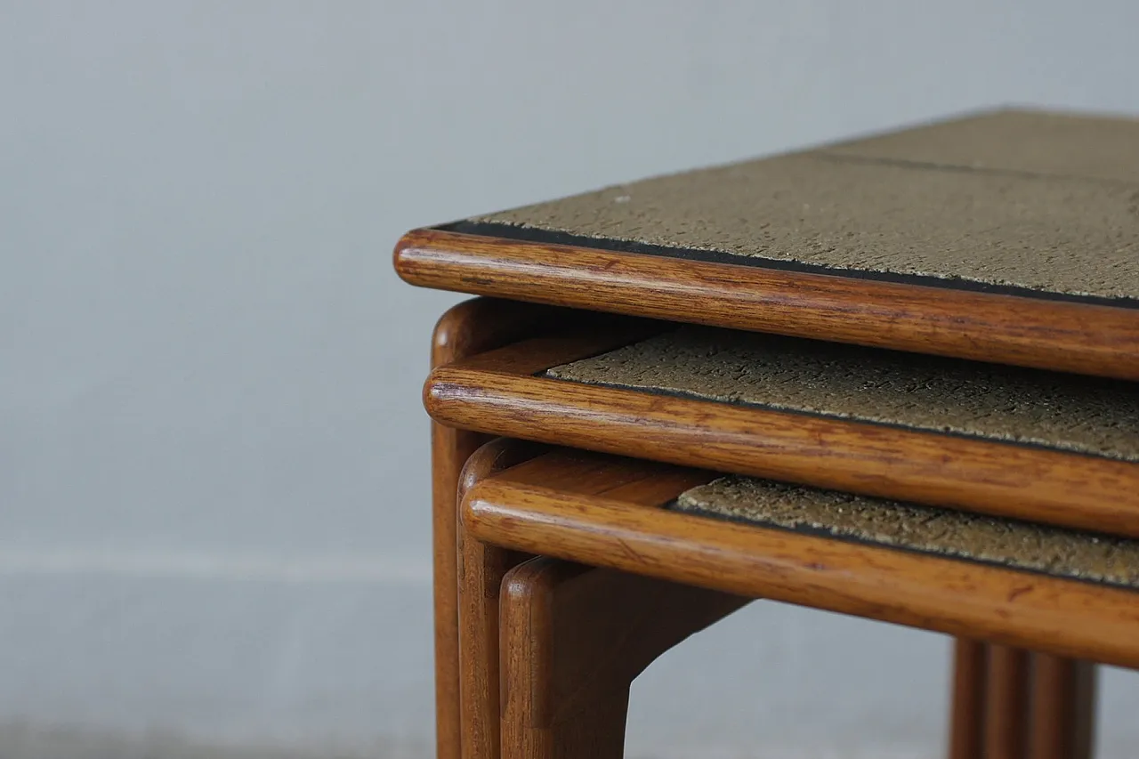 3 Tavolini in teak di Trioh, anni '60 8