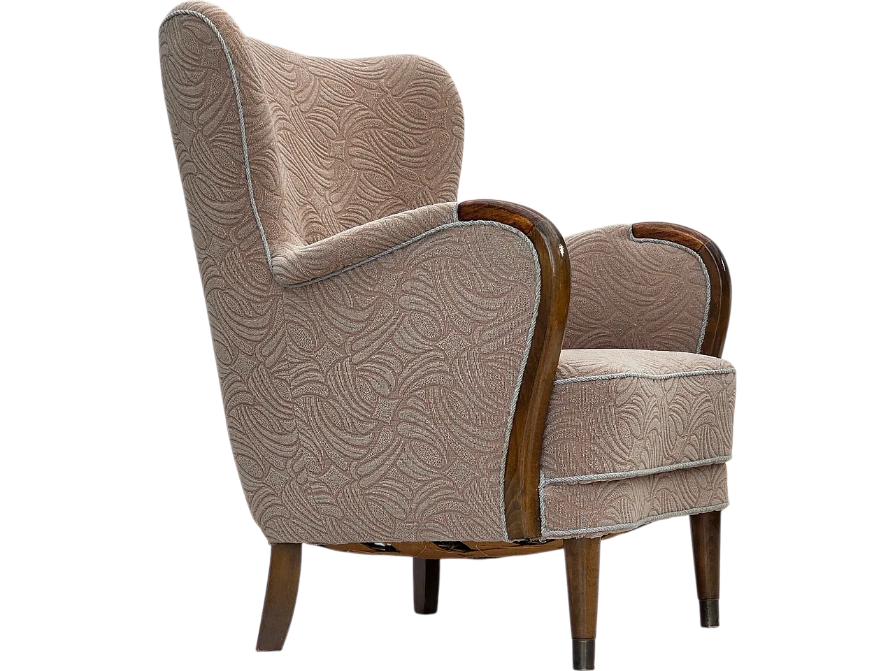 Danish armchair by Slagelse Møbelværk, blend wool fabric. 1960s 23