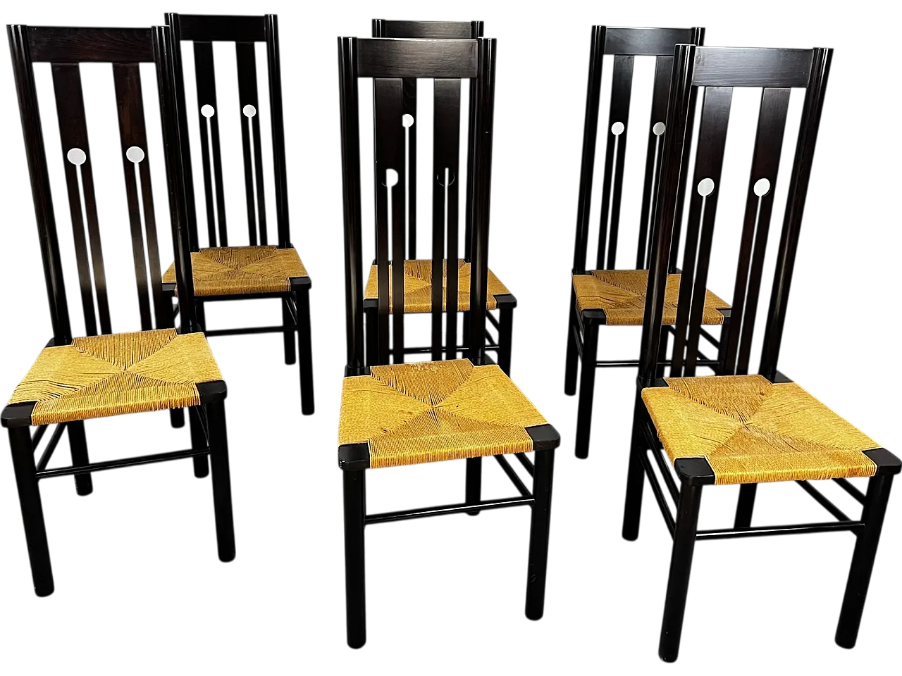 Set 6 chairs with high back 4