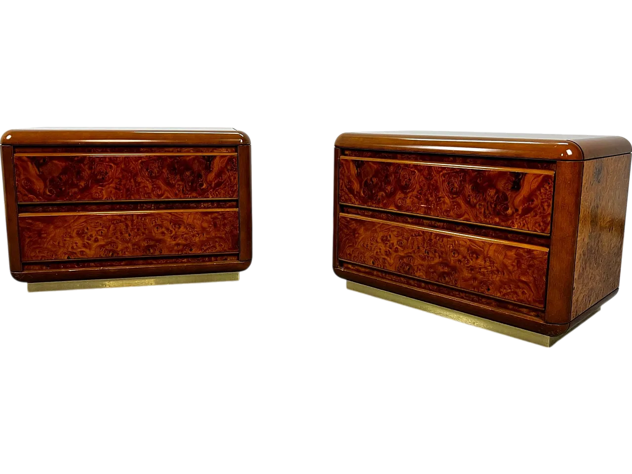 Coppia Comodini in Radica, anni '70 6