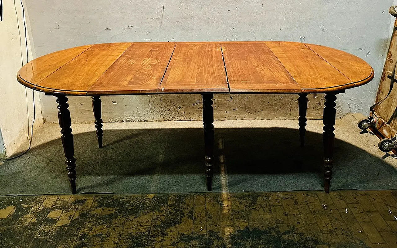 Slatted Table in walnut, late 19th century 3