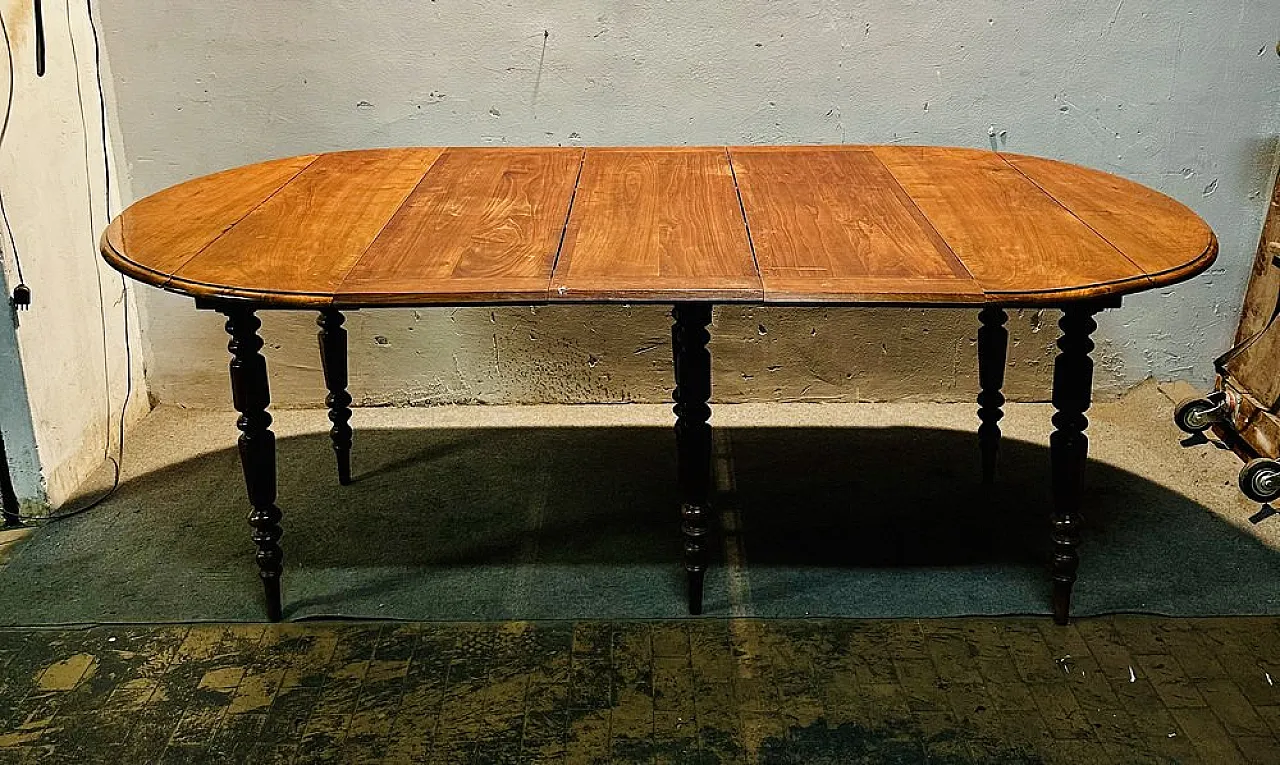 Slatted Table in walnut, late 19th century 6