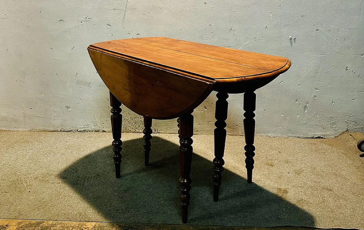 Slatted Table in walnut, late 19th century 8