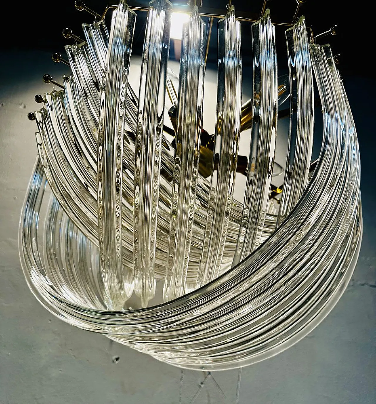 Lampadario trilobo Venini di Paolo Venini, anni '80 4