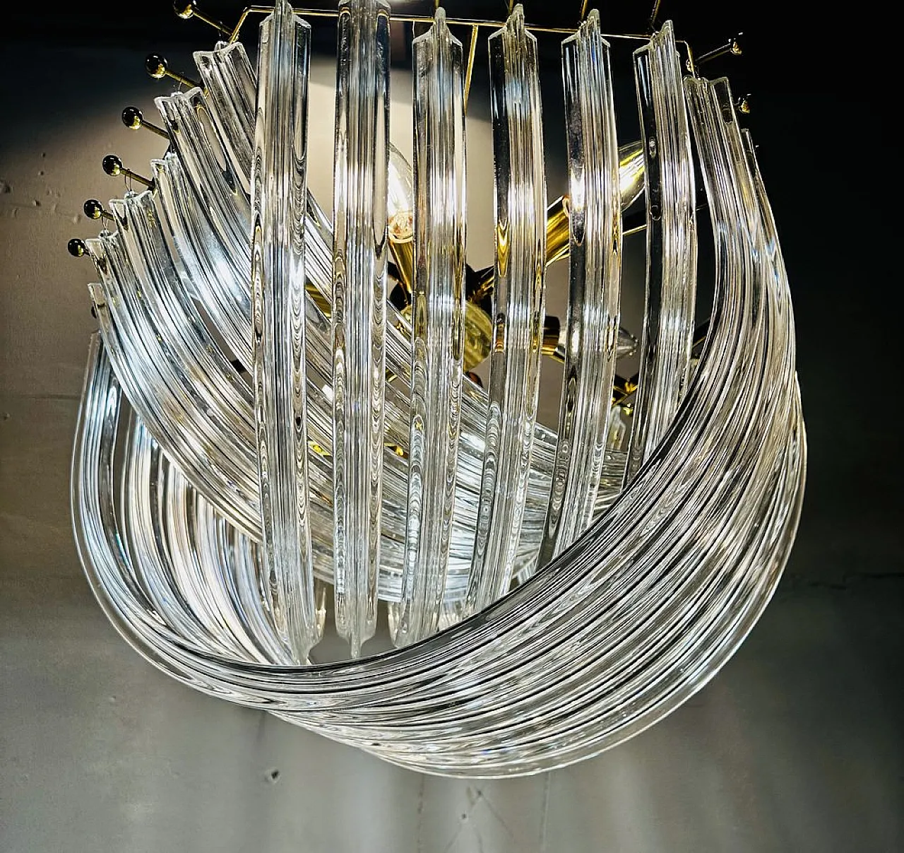 Lampadario trilobo Venini di Paolo Venini, anni '80 5