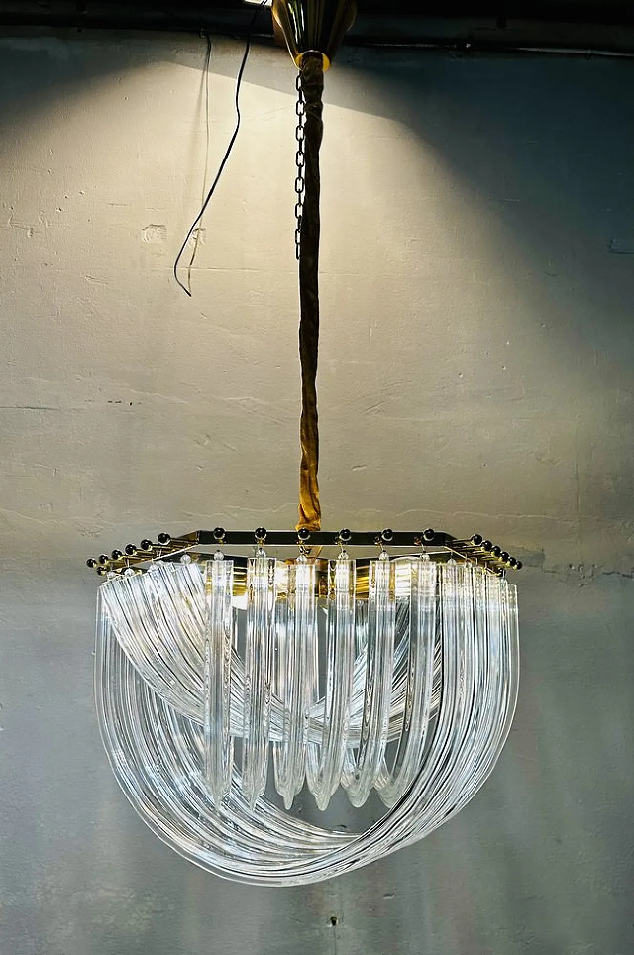 Lampadario trilobo Venini di Paolo Venini, anni '80 7