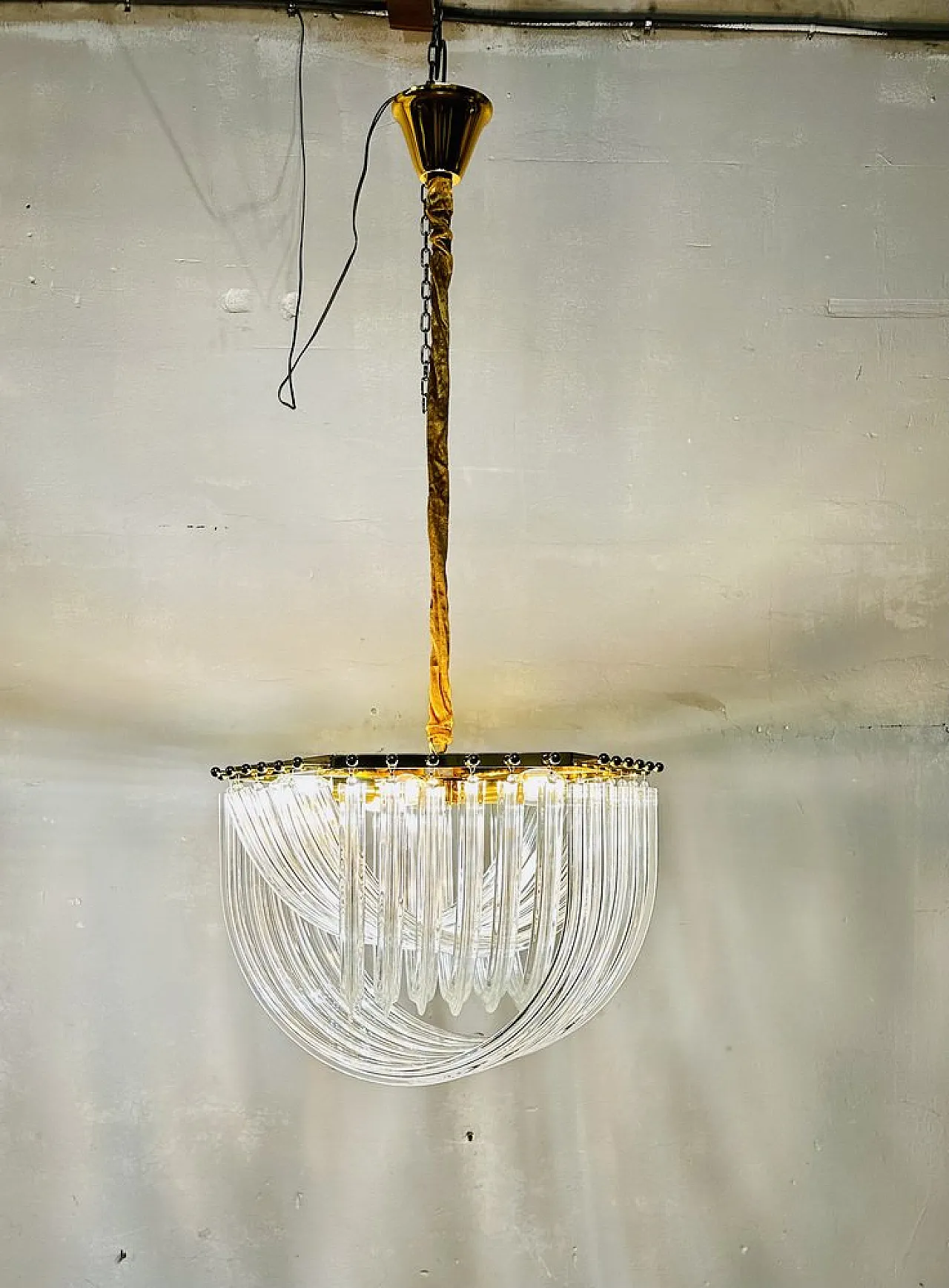 Lampadario trilobo Venini di Paolo Venini, anni '80 8