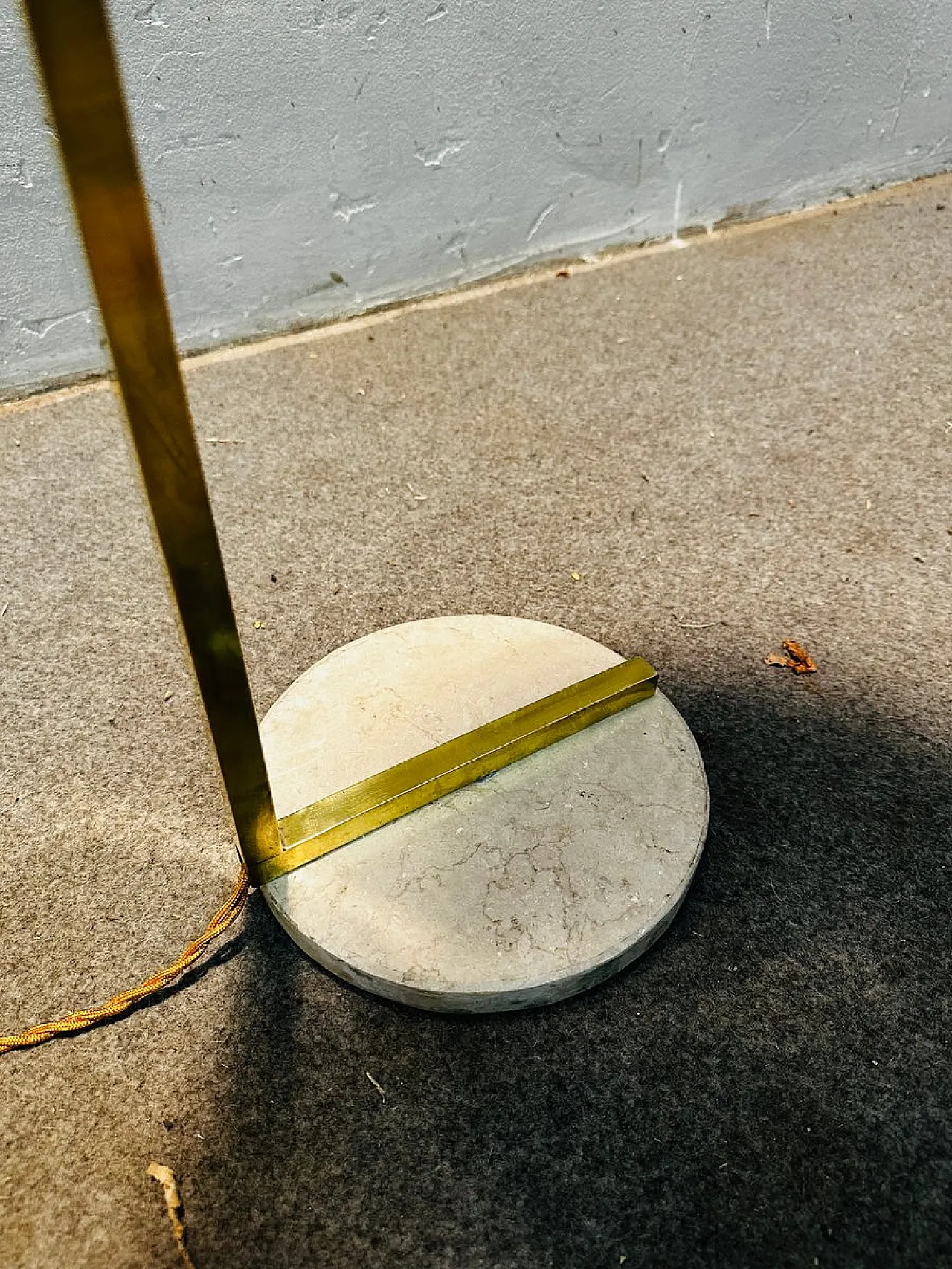 Floor Lamp in Opal Glass & Brass, 1960s 2