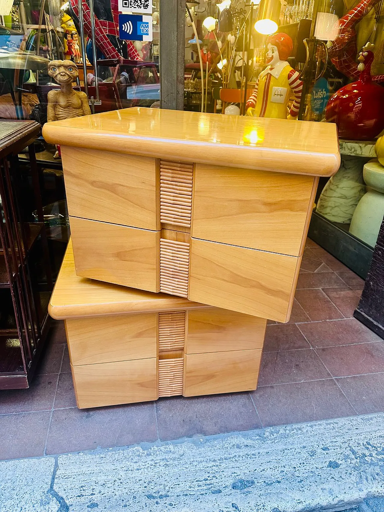 Pair of Bedside Tables by Bernini Italia, 1980 1