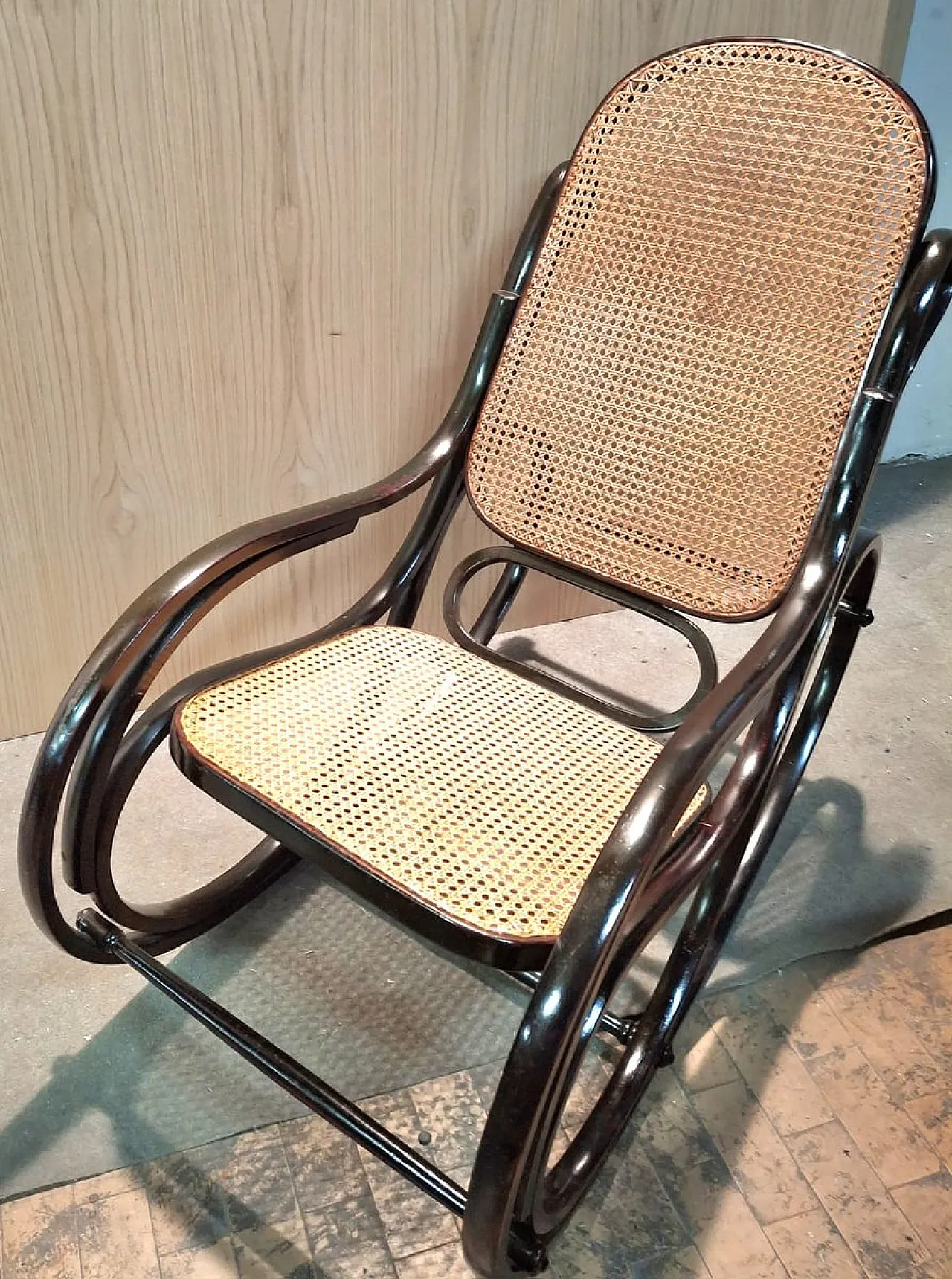 Rocking Chair in Beech and Fabric by Jacob & Josef Kohn, 20th century 2