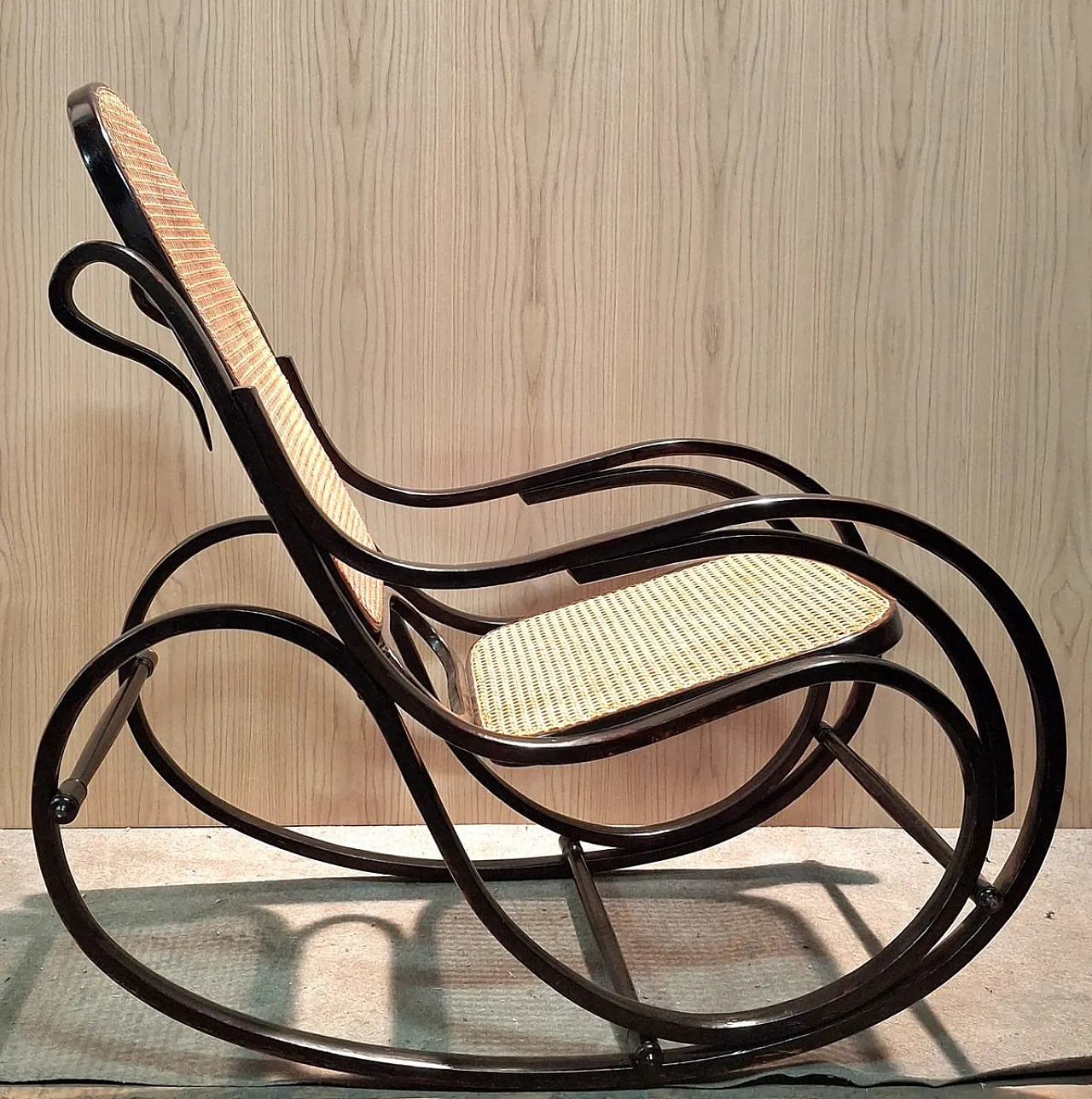 Rocking Chair in Beech and Fabric by Jacob & Josef Kohn, 20th century 5