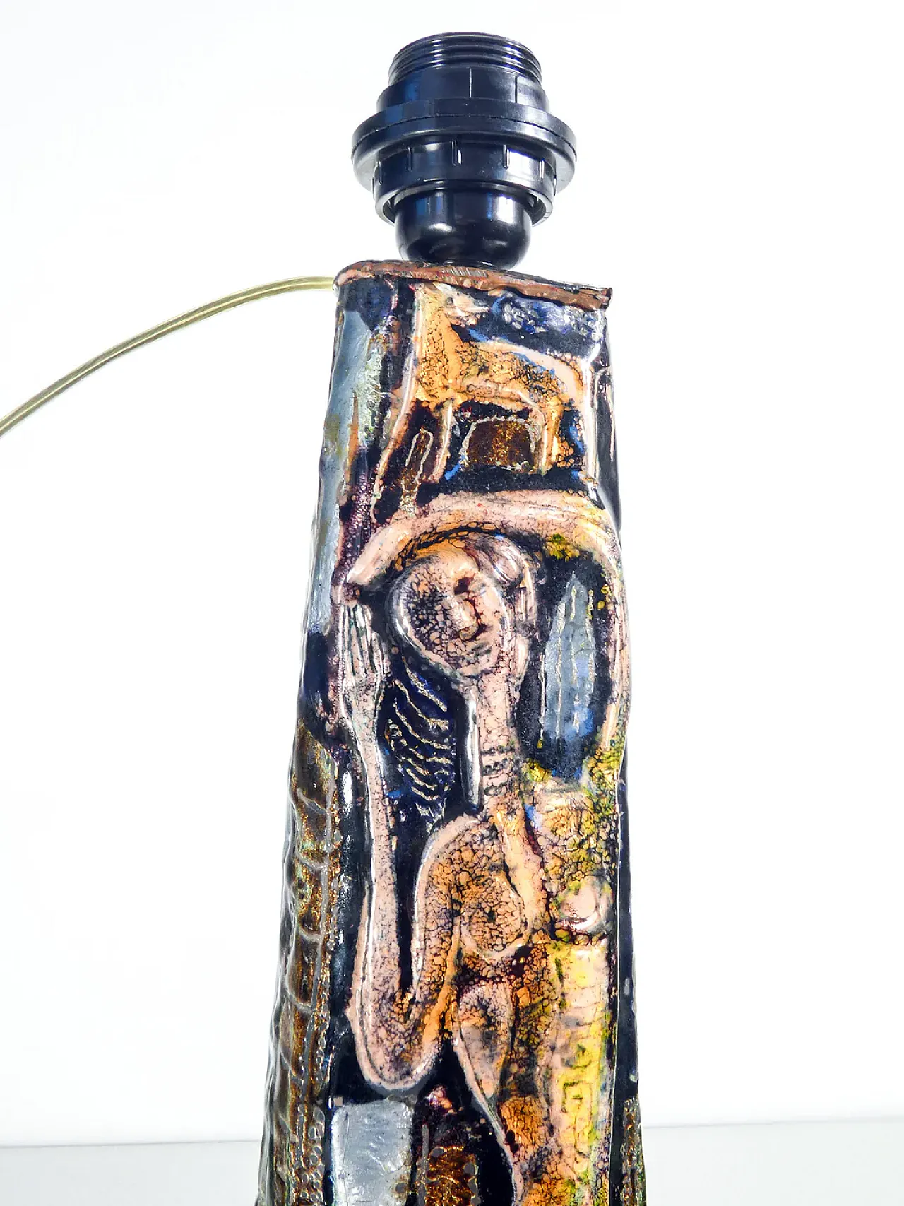 Lampada da tavolo in metallo e smalti, anni '60 11