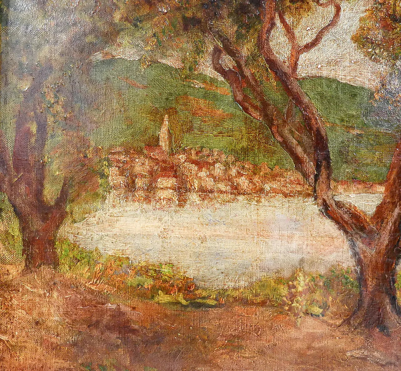 Paesaggio lacustre, olio su tela, '800 3
