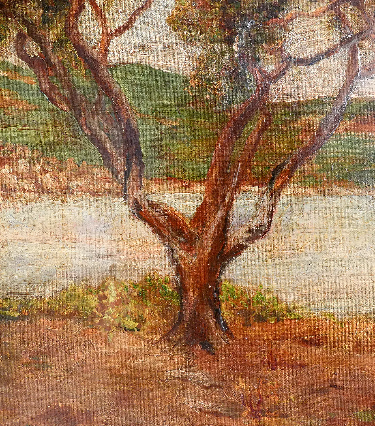 Paesaggio lacustre, olio su tela, '800 4