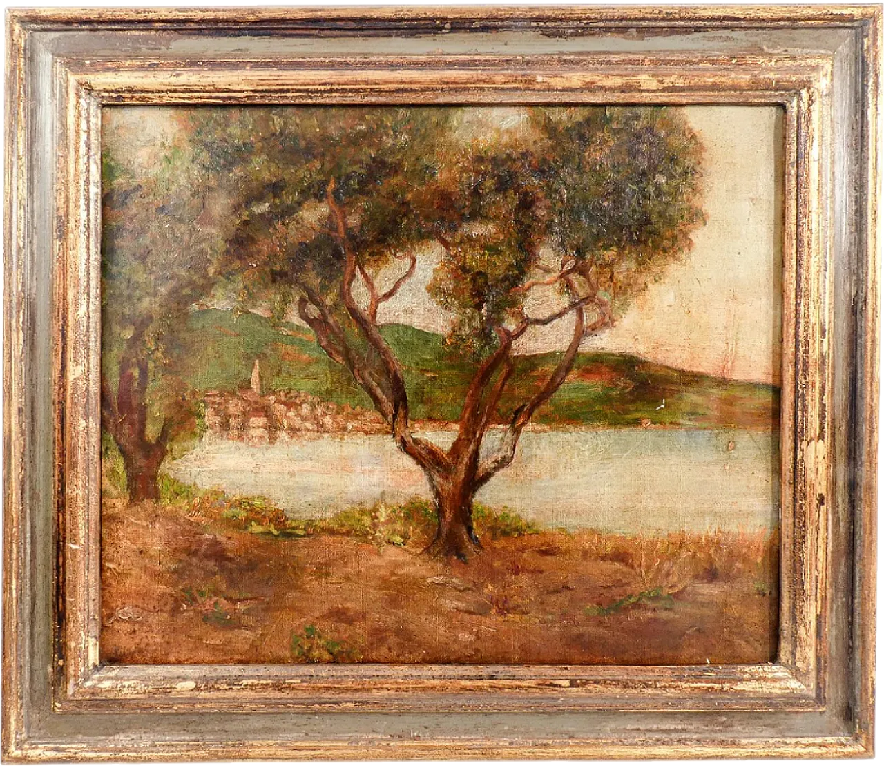 Paesaggio lacustre, olio su tela, '800 6