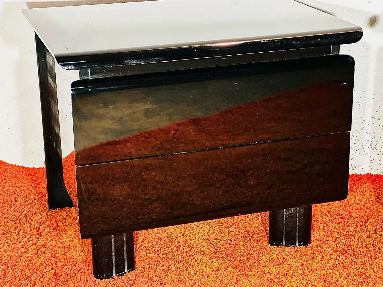 Pair of Bedside Tables in Wood, 1980s 2